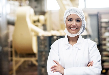 Candidate placement working in a food factory